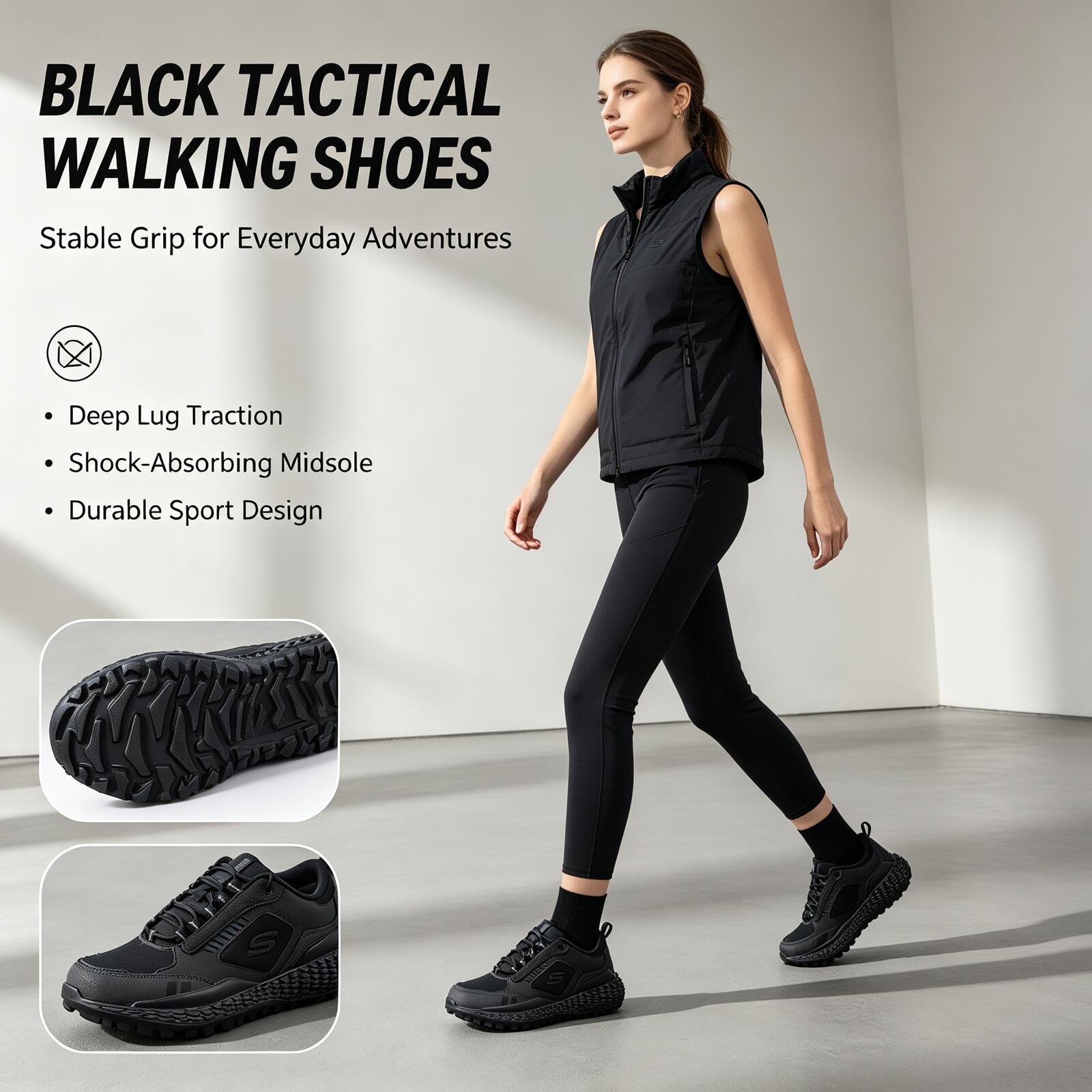 Outdoor Sport Flooring - Skechers Black All-Terrain Outdoor Sneakers for
