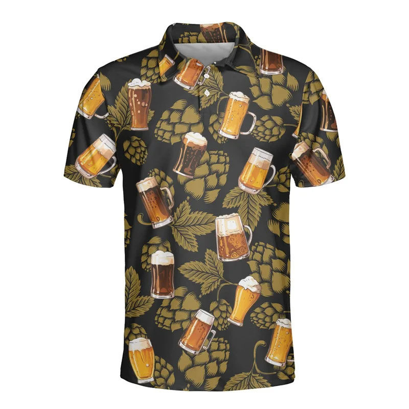 3D Printed Hawaiian Beer Polo  - огляд і ціна Polo Shirt Equestrian