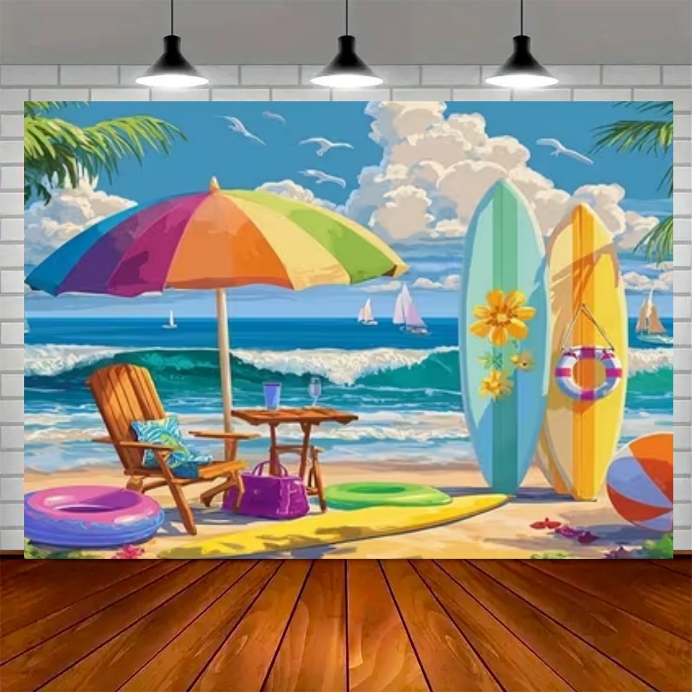 Summer Surfboard Theme Backdro - огляд і ціна Outdoor Sport Background