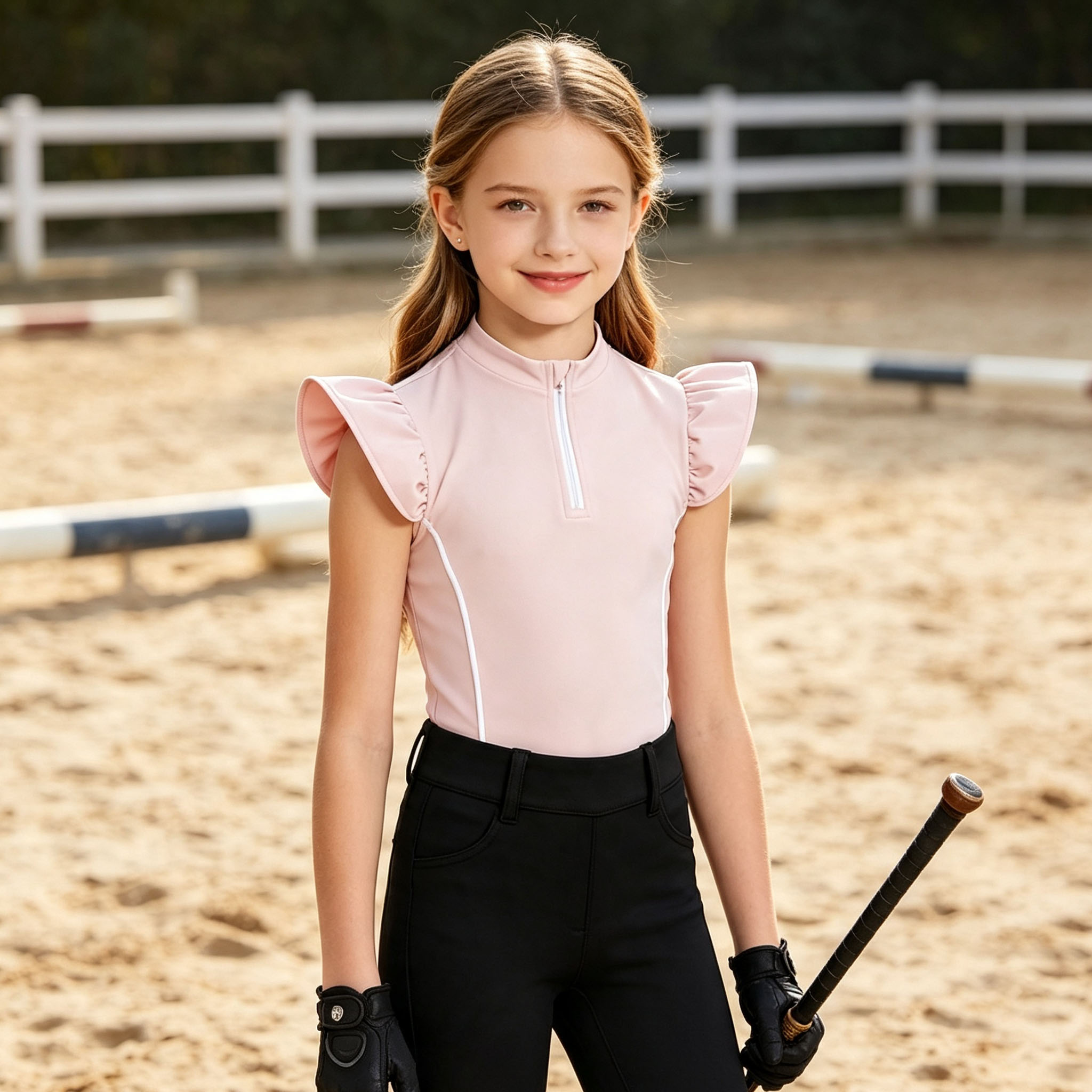 Kids Girls Horse Riding Shirt  - огляд і ціна Polo Shirt Equestrian